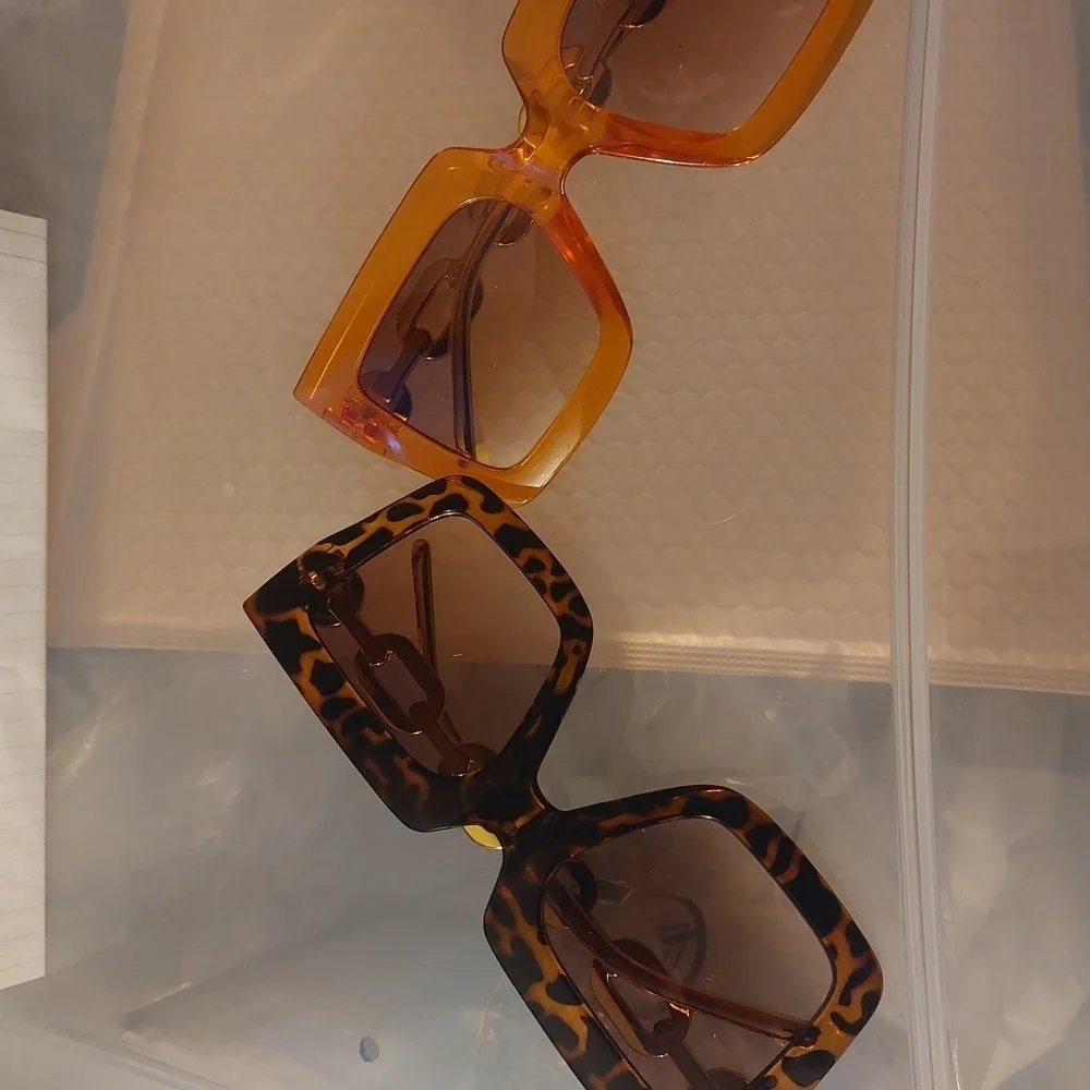 COPY - Stylish Sunglasses Set - Orange and Leopard Print